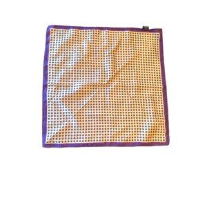 Vintage Purple Polka Dot Pocket Square Handkerchief 70% Cotton 30% Silk